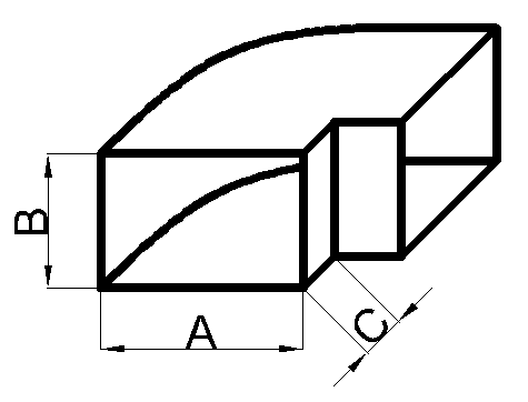 Тип 2. Отвод без скругления внутренней части